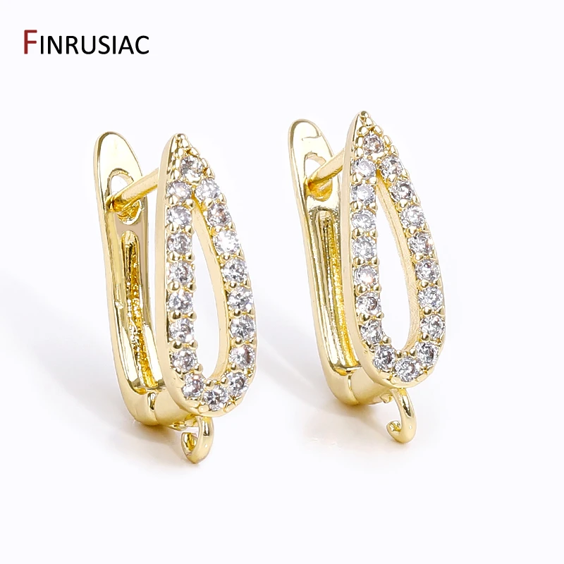 여성용 DIY 이어와이어, 18K 금 도금 지르콘 귀걸이 후크 걸쇠, 웨딩 귀걸이 제작 액세서리, Shvenzy 용품