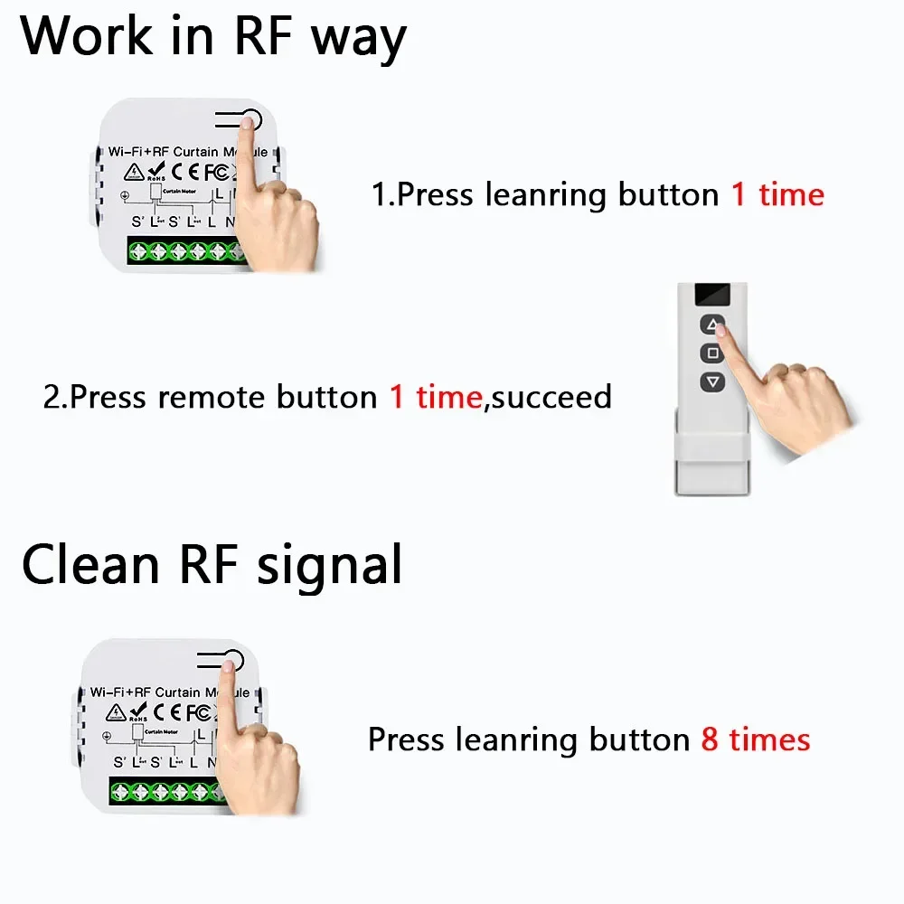 WiFi Smart Curtain Switch Tuya RF 433MHz Remote Control Alexa Google Home Voice Control