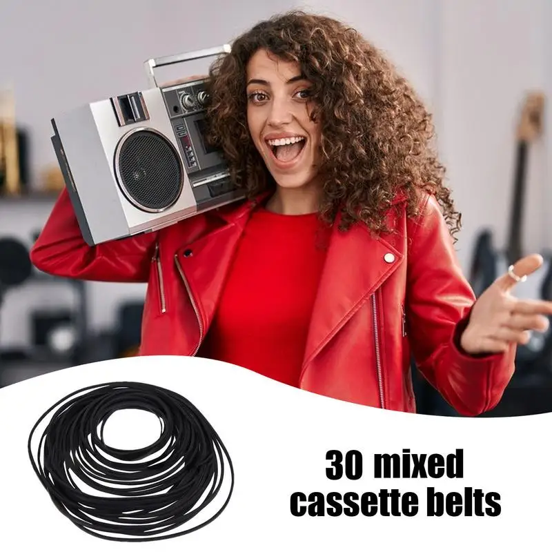 Cassette Tape Player Belts 30X Hybrid Cassette Player Belts Cassette Repair Device Treadle Sewing Machine Belt Rubber Belts For