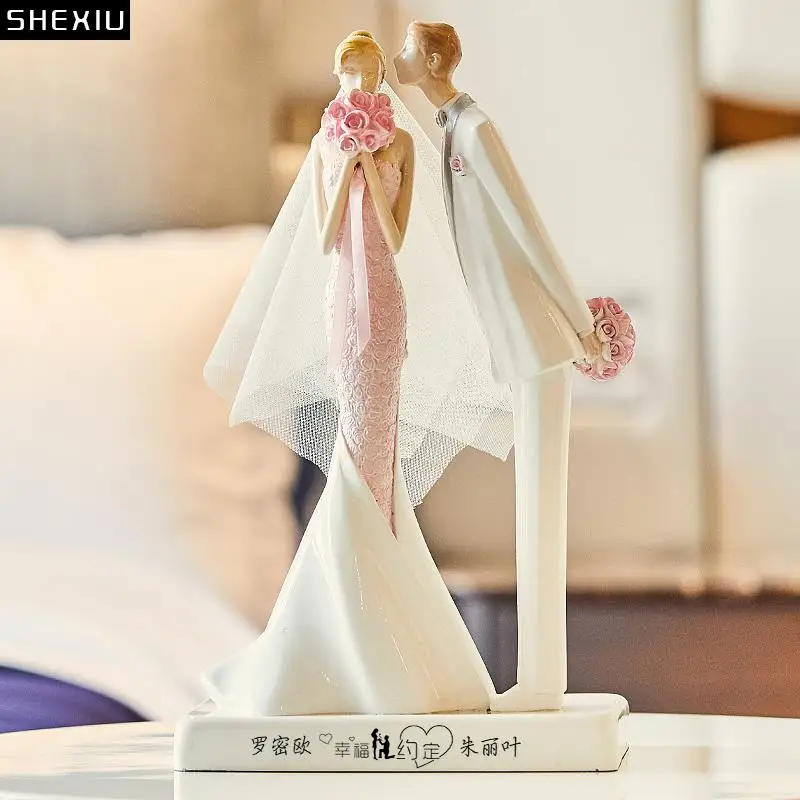 

Подарки для молодых пар на свадьбу или годовщину, статуя для влюбленных, украшение для стола, полимерные ремесла, скульптура, подарок на день Святого Валентина