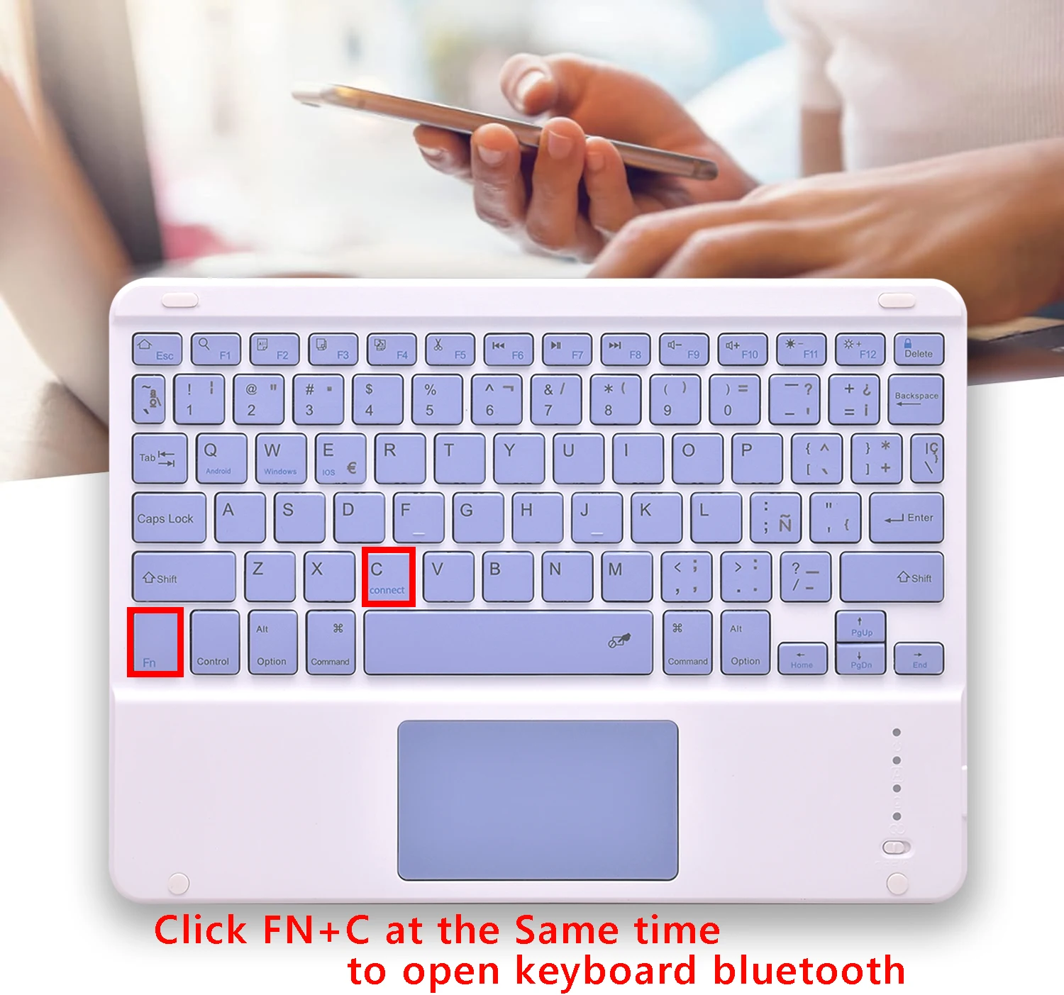 Mini Spanish Keyboard Mouse For iPad Phone IOS Android Tablet 10 inch Touchpad Bluetooth-Compatible Keyboard For Samsung Xiaomi
