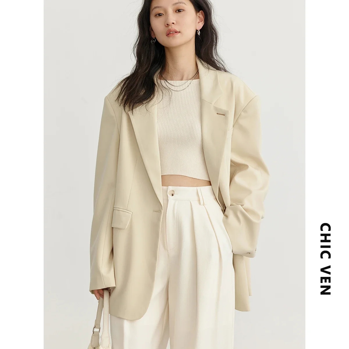 Women's Blazers Casual Cuffs Embroidered Suit Coat Office Lady Tops Fashion Outwear Female Jacket Spring Autumn CHIC VEN