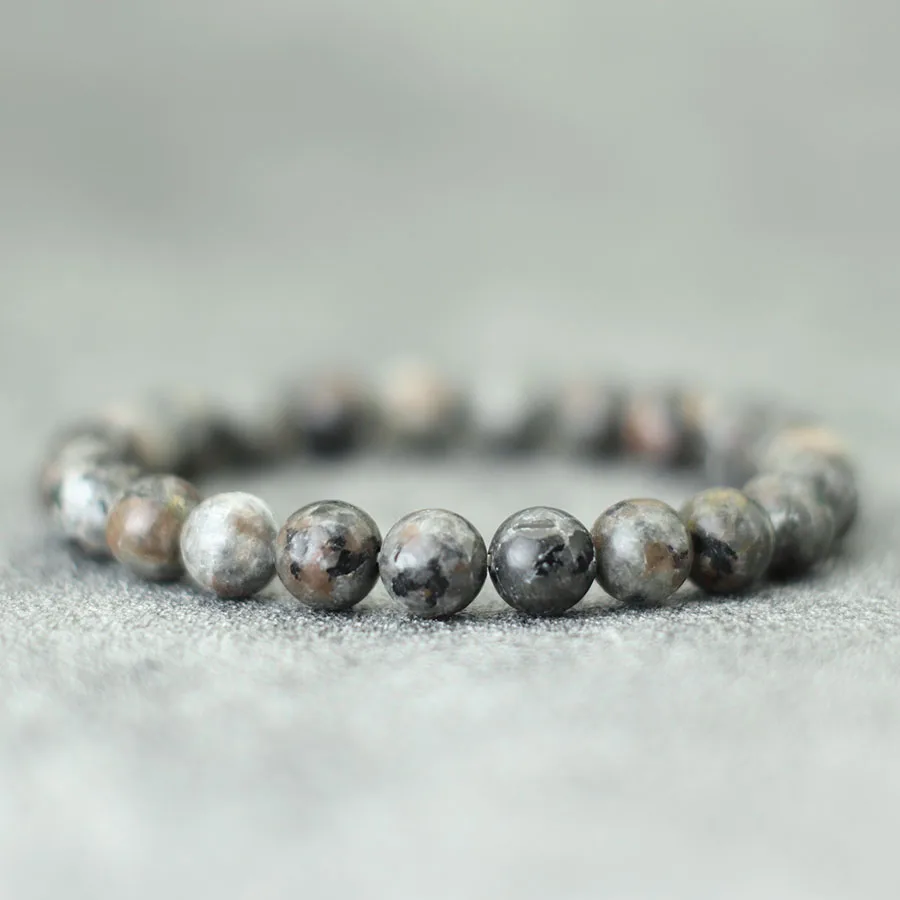 Natural Fire Stone Beaded Stretch Bracelet Unisex Jewelry