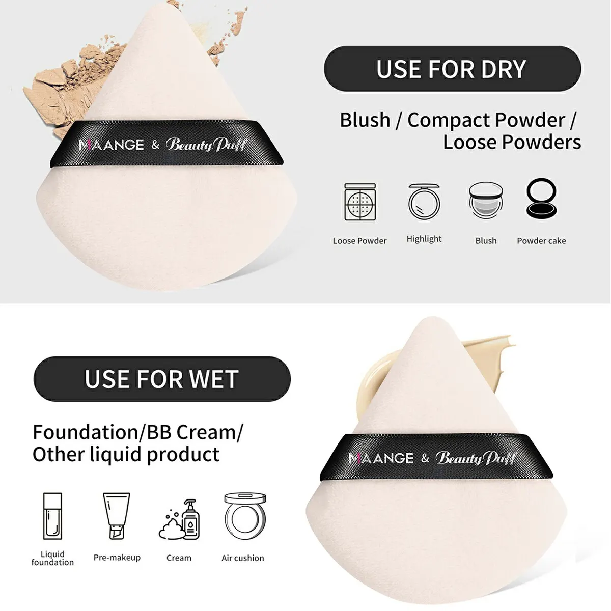 Makeup Brushes and Puff Set 5