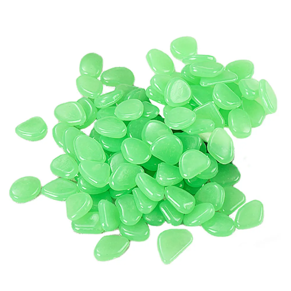 100Pcs Outdoor Decorative Stones Multifunction Glow In The Dark Pebbles Glowing Stones Rocks Pebbles for Aquarium Fish Tank