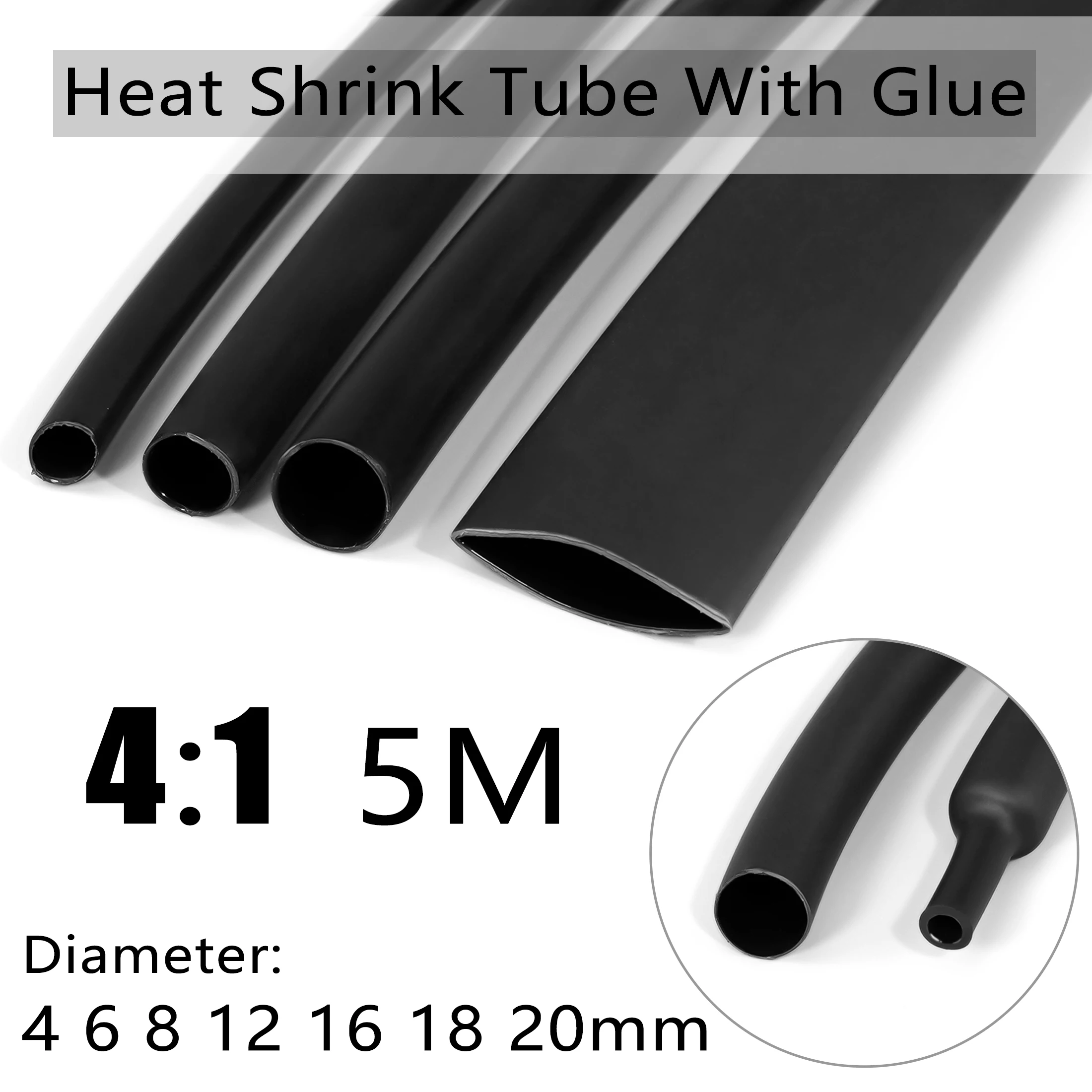 Krimpkous NF 2:1 6,4/3,2 mm geel/groen UL VW-1 () (150 mtr