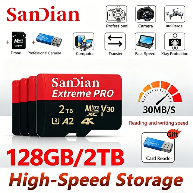 High-Speed Storge SD Card Original Micro TF Cards Class 10 Fast Transfer Memory Card for Phones/Digital Camera/MP3 Player 1