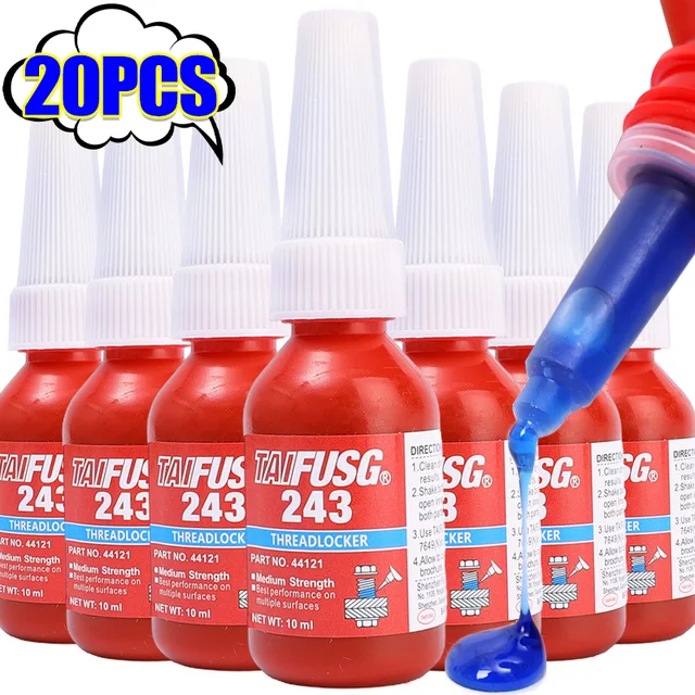 1-20Pcs Blue Thread-Locking Adhesive Anti-Loosening Anaerobic Glue Corrosion-Resistant Thread Sealant Home Improvement -54℃-180℃ 1