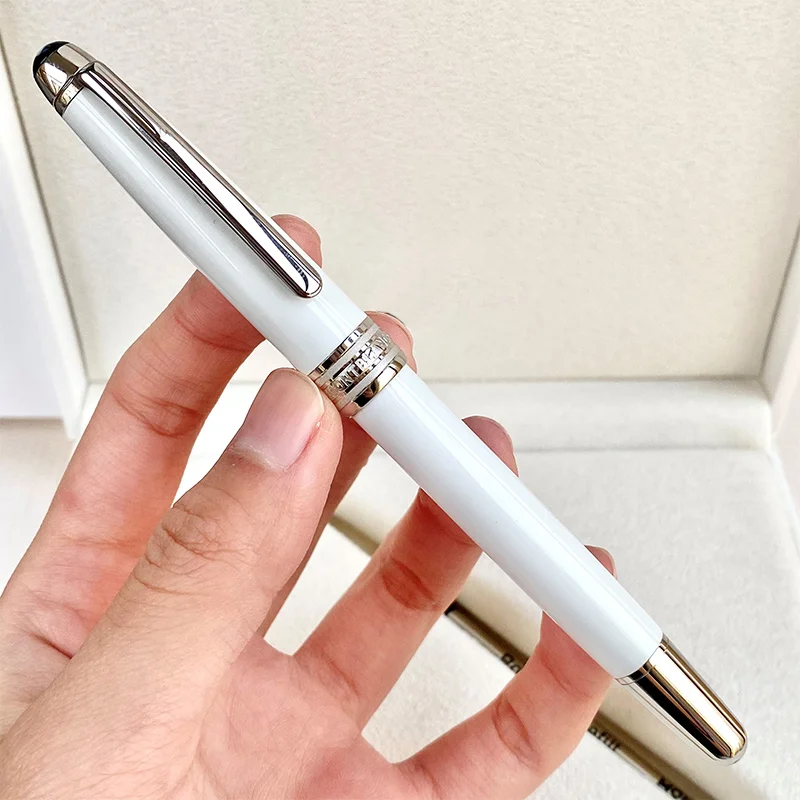 Classique Mb Monte Ceramics Penna A Sfera In Metallo Blance Meisterpiece White Solitaire Rollerball Penne Stilografiche Per Scrivere 163
