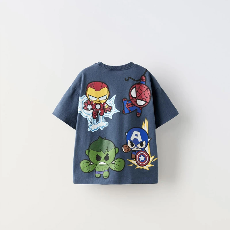 Spider Man Boys T-shirts Printed Cartoon Children Short Sleeve Tops O-neck Tees Summer Clothes Loose Casual Kids Tshirt 1-7 Age 5
