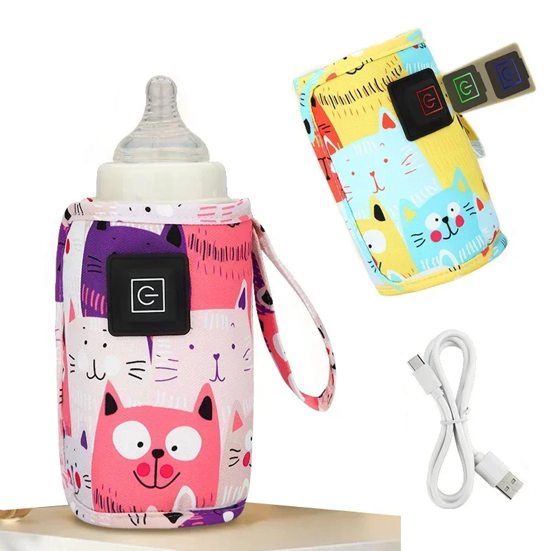 USB Milk Water Warmer Travel Stroller Insulated Bag Baby Nursing Bottle Heater Newborn Infant Portable Bottle Feeding Warmers 2