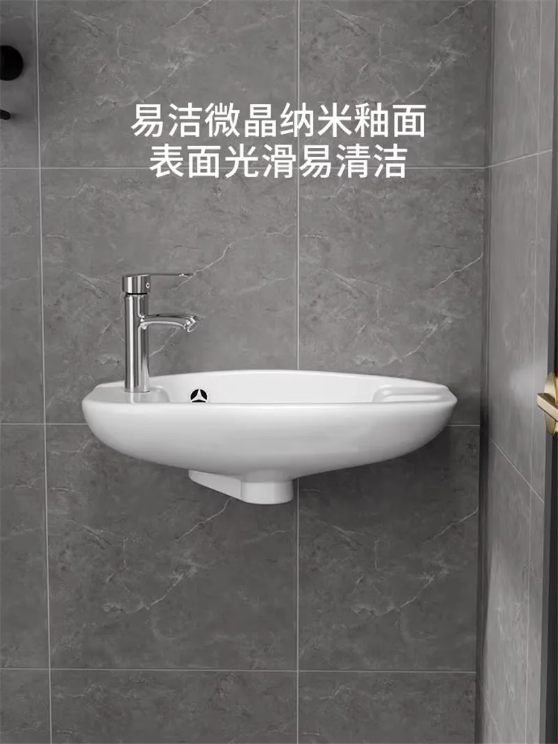 Wall-mounted Ceramic Washbasin Small Size Bathroom Balcony Mini Washbasin Ultra Small Size
