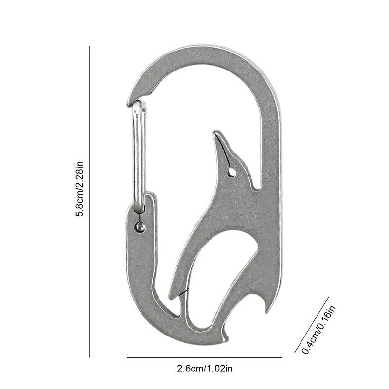 Titanium Carabiner Bottle Opener Multifunctional Titanium Carabiner Keychain Anti-Lost Quick Release Key Ring Carabiner For Men