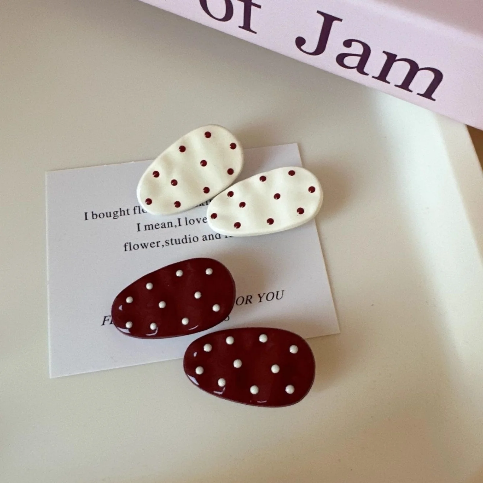 2PCS Cute Polka Dot Hair Clips Set, Colorful Oval Hairpins, Sweet Hair Accessories for Girls, Perfect for Daily Hairstyling
