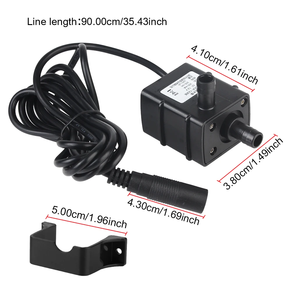 DC12V Brushless Small Water Pump for Garden Pond Fish Tank Mini Submersible Pump Micro 5V USB Pumping Water Circulation 120L/H