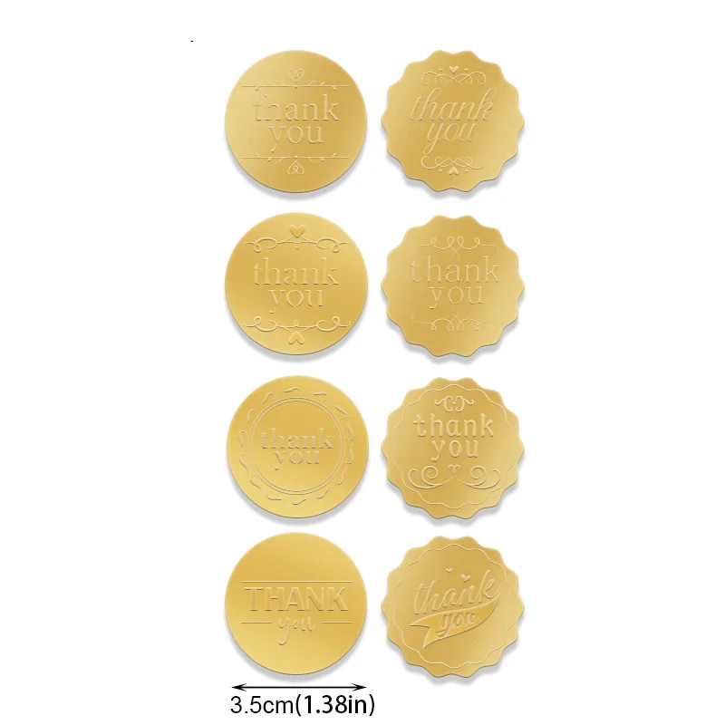 Thank You Stickers Gift Sealing Labels Gold Round Sticker Birthday Wedding Party Supplies Invitation Letter Sealing 3.5cm 80pcs