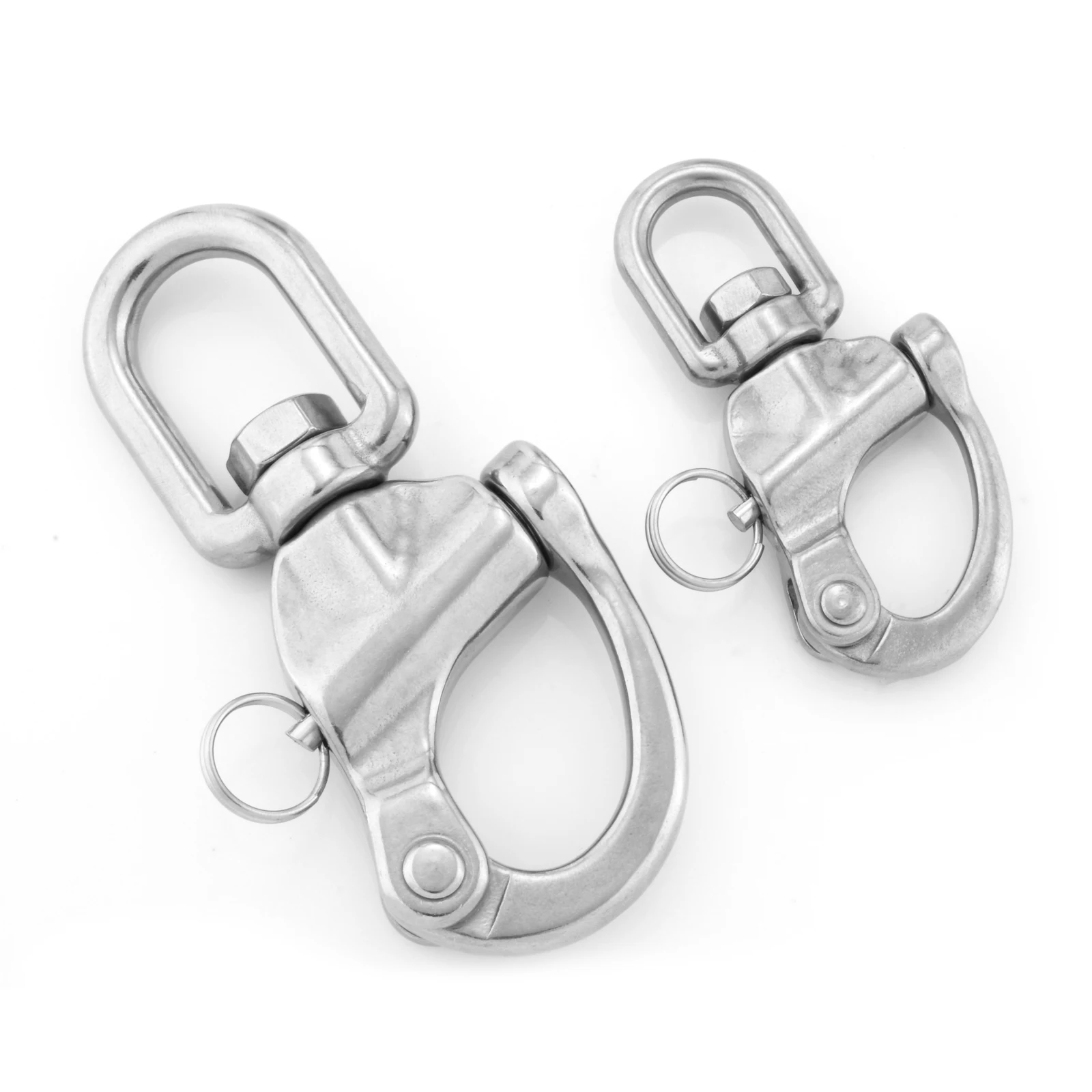 1Pc 316 Stainless Steel Spinnaker Swivel Snap Hook 87Mm/128Mm Marine Grade Shackle Pin Quick Release Boating Anchor Camp Chain