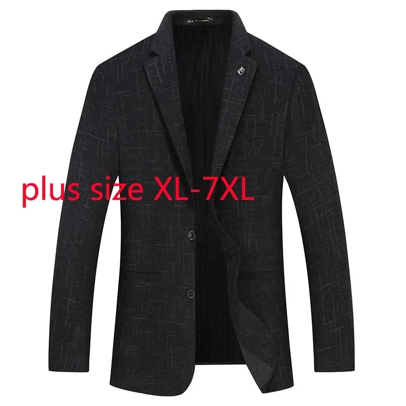 

New Arrival Fashion Suepr Large Spring And Autumn Men Casual Plaid Printed Suit Blazers Plus Size 2XL 3XL 4XL 5XL 6XL 7XL