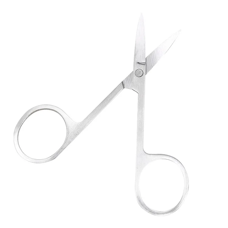 Stainless steel sharp makeup eyebrow trimming nose nose hair scissors household multi-functional arc pointed small scissors