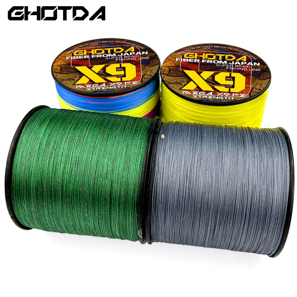 

Оригинальная рыболовная леска GHOTDA, 1000 м, 12/9 нитей, многонитевая 100% ПЭ многоцветная плетеная леска, 20-0,14 фунтов, диаметр 0,55-мм