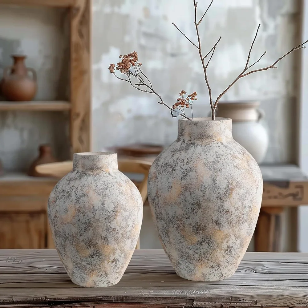 Picture of 12″ White Marble Textured Vase – About Cozy Living