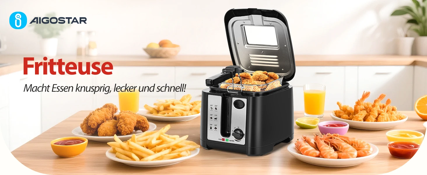Fritteuse 2,5 l mit Temperaturregelung & Sichtfenster kaufen