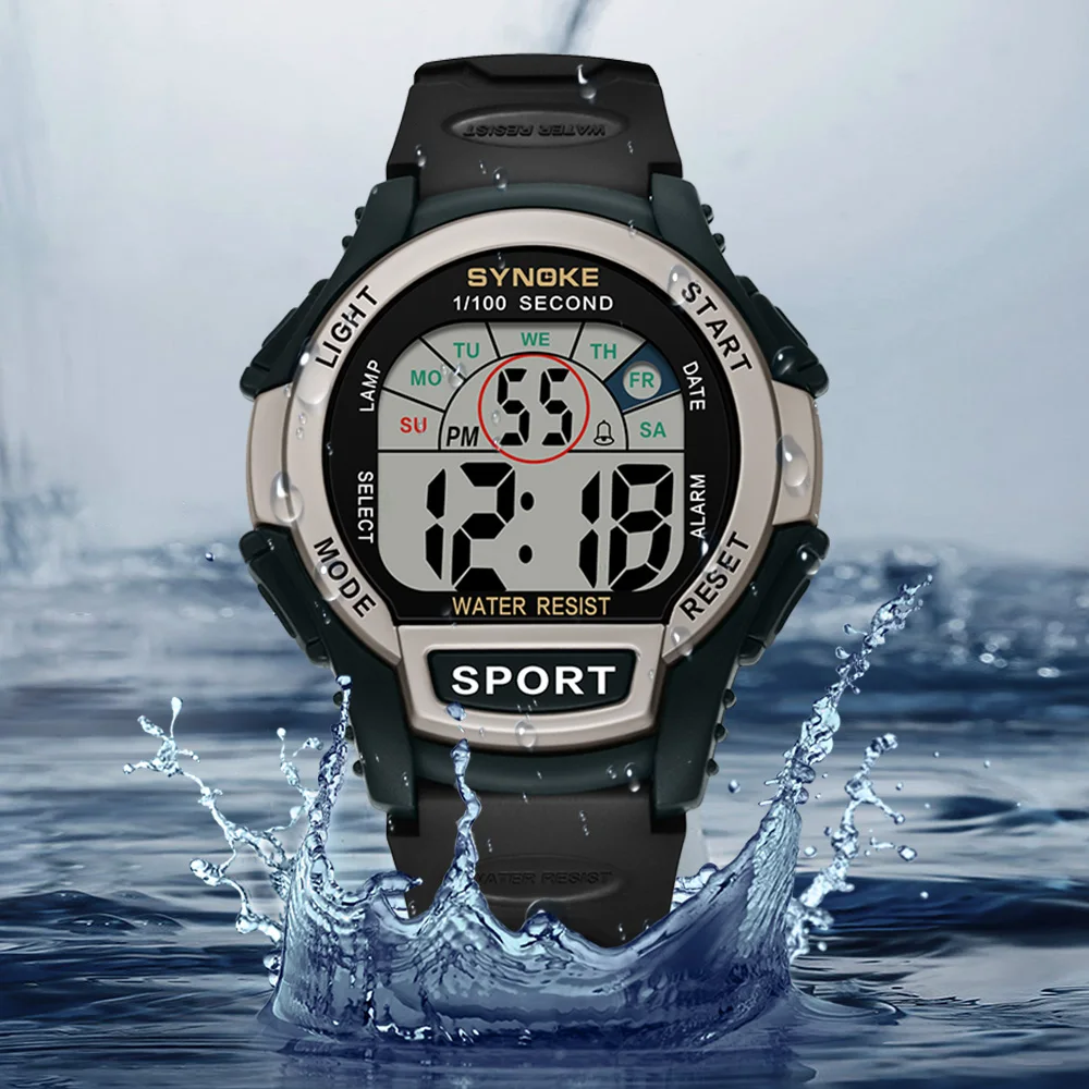 

SYNOKE Men Watch Military 50M Waterproof Stopwatch Digital Wristwatches Shockproof Students Sports Watches Relogio Masculino