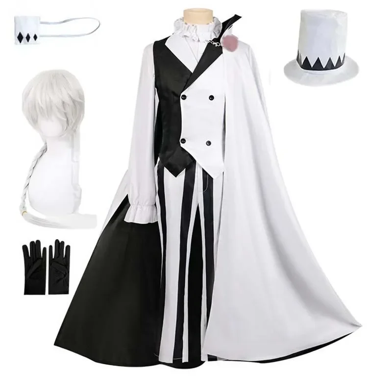 

Nikolai Gogol Cosplay Costume Anime Bungou BSD Season 4 Nikolai Cosplay Cloak Cape Uniform Suit Wig Halloween