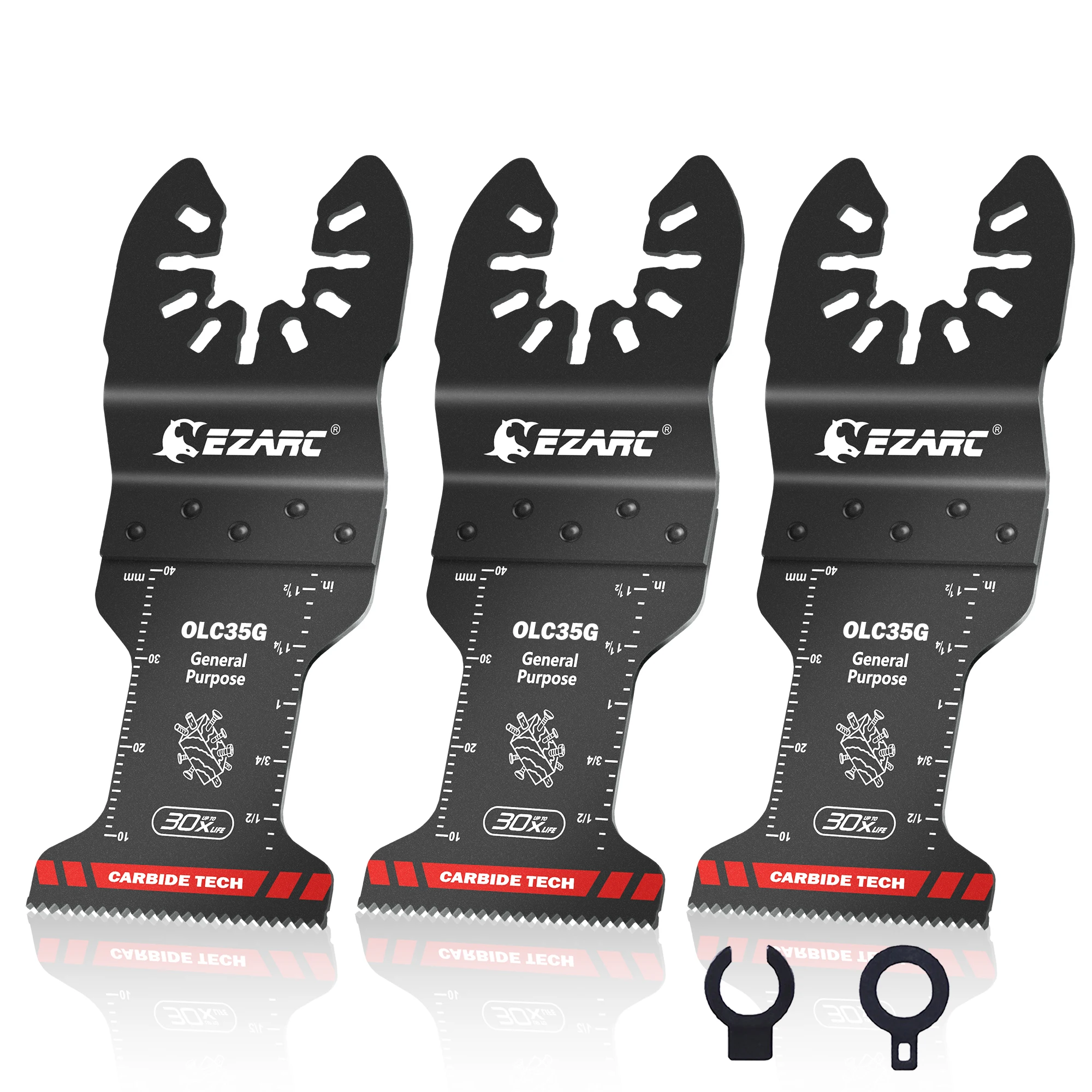 EZARC Carbide Oscillating Saw Blades General Purpose Multitool Blades Quick Release for Metal Nails Wood Plaster Drywall PVC