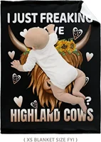 I Just Freaking Love Highland Cows Ok Throw Blankets Cozy Lightweight Plush Animal Throw Decorative Quilts Throws for 2