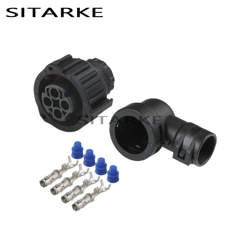 

5 Sets 4 Pin Tyco Round HOWO A7 Odometer Speed Sensor Plug Sealed Female Auto Connector 1-967325-1 With Cable Sheath 965783-1