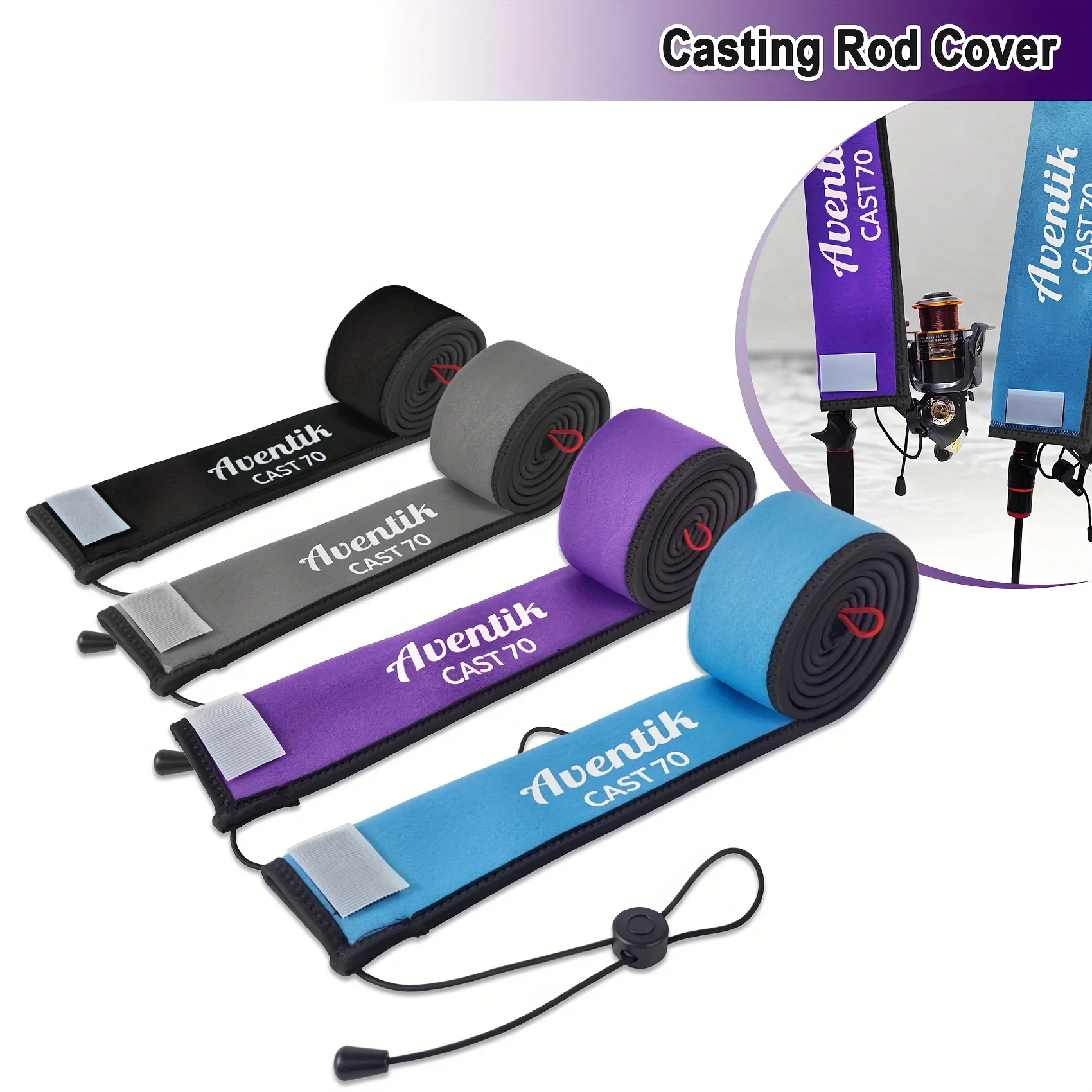 Manchon de canne à pêche en néoprène, protecteur de canne à pêche avec sangle et trous d'aération, étui de canne à pêche robuste et Durable