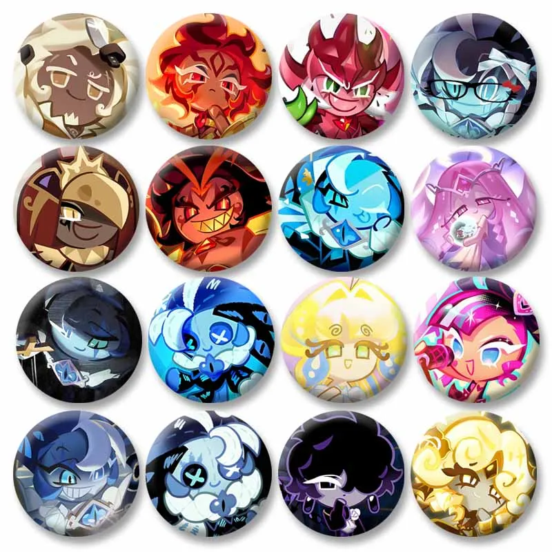 Funny Game Cookie Run Round Brooch Cartoon Shadow Milk Badge Backpack Hat Enamel Pins Accessories Toys Gifts for Kids Friend