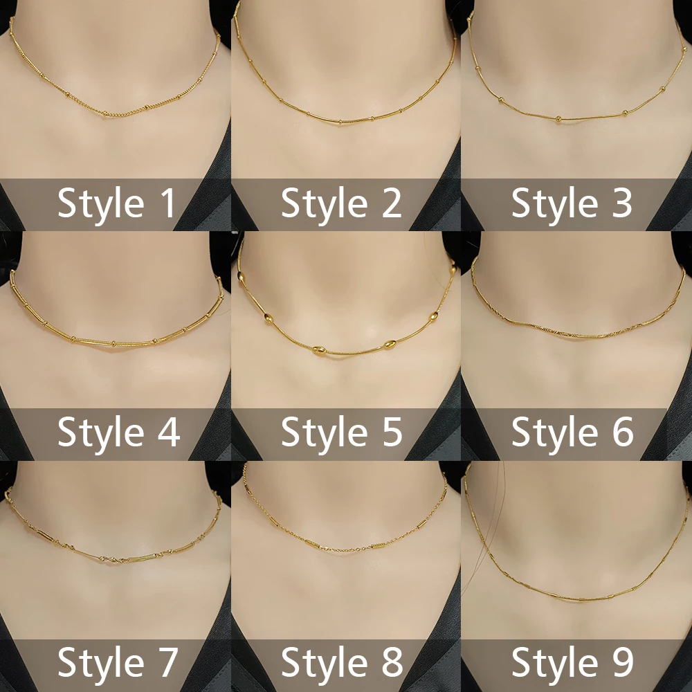 3 Pezzi Collana Acciaio Inossidabile Donna, Catenina Regolabile Oro, Perle Serpente, Ciondolo a Farfalla
