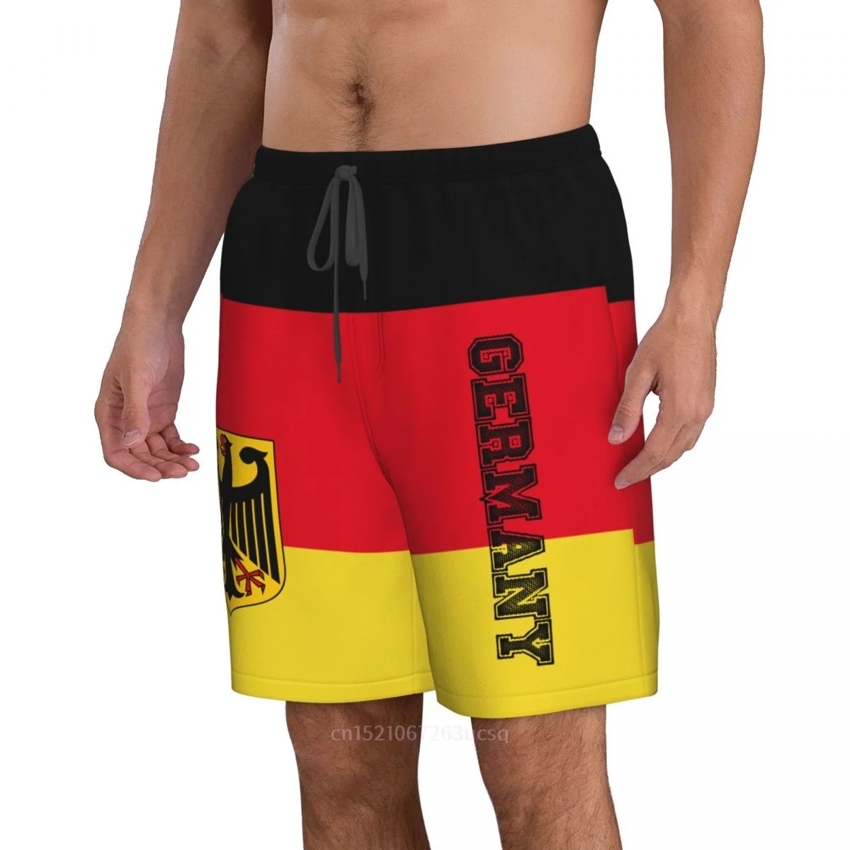 2023 Summer Polyester Germany Country Flag 3D Printed Men's Board Shorts Beach Pocket Running Summer Pants 3