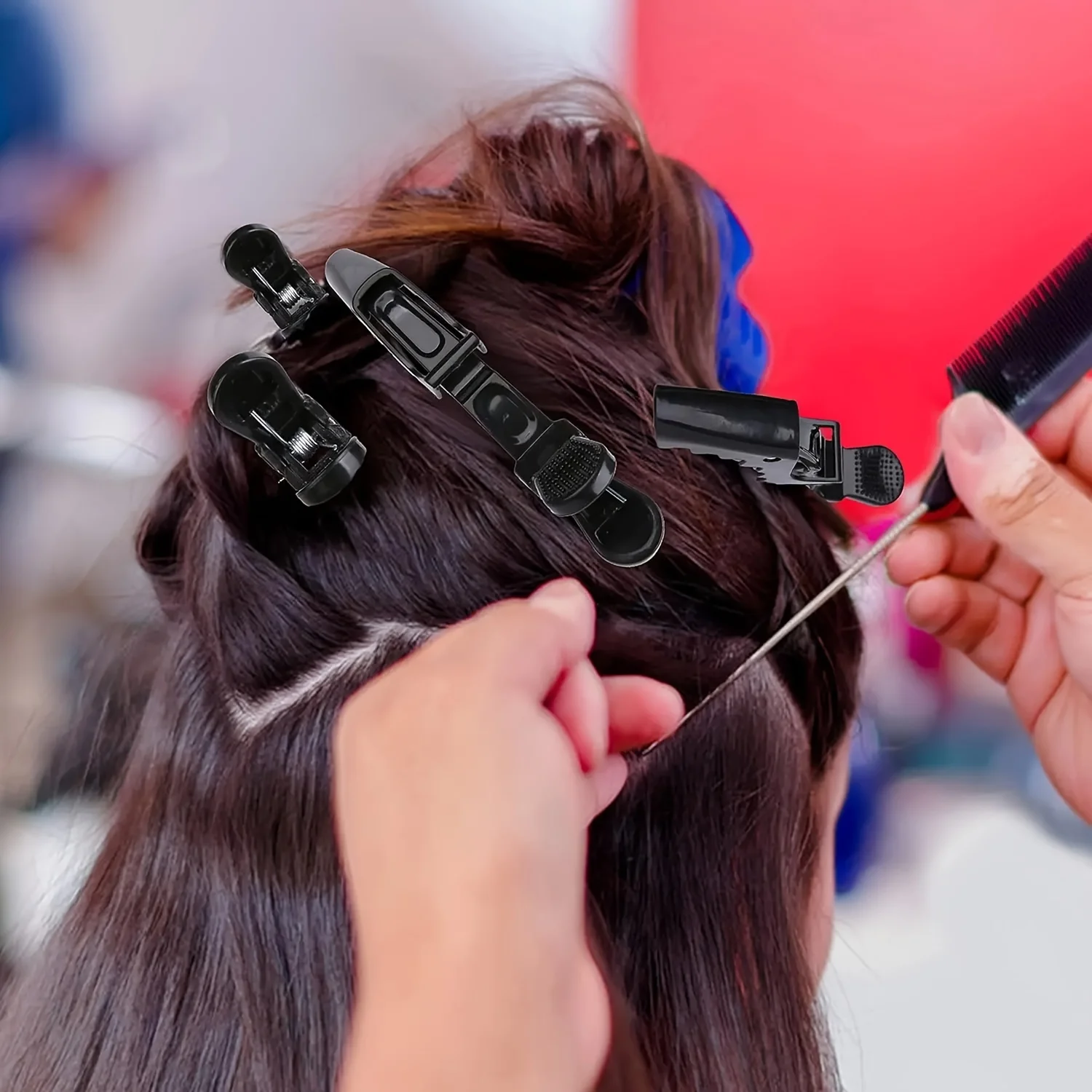 Black Alligator Clamp Hair Claws - Set of 6 Hair Styling Accessories