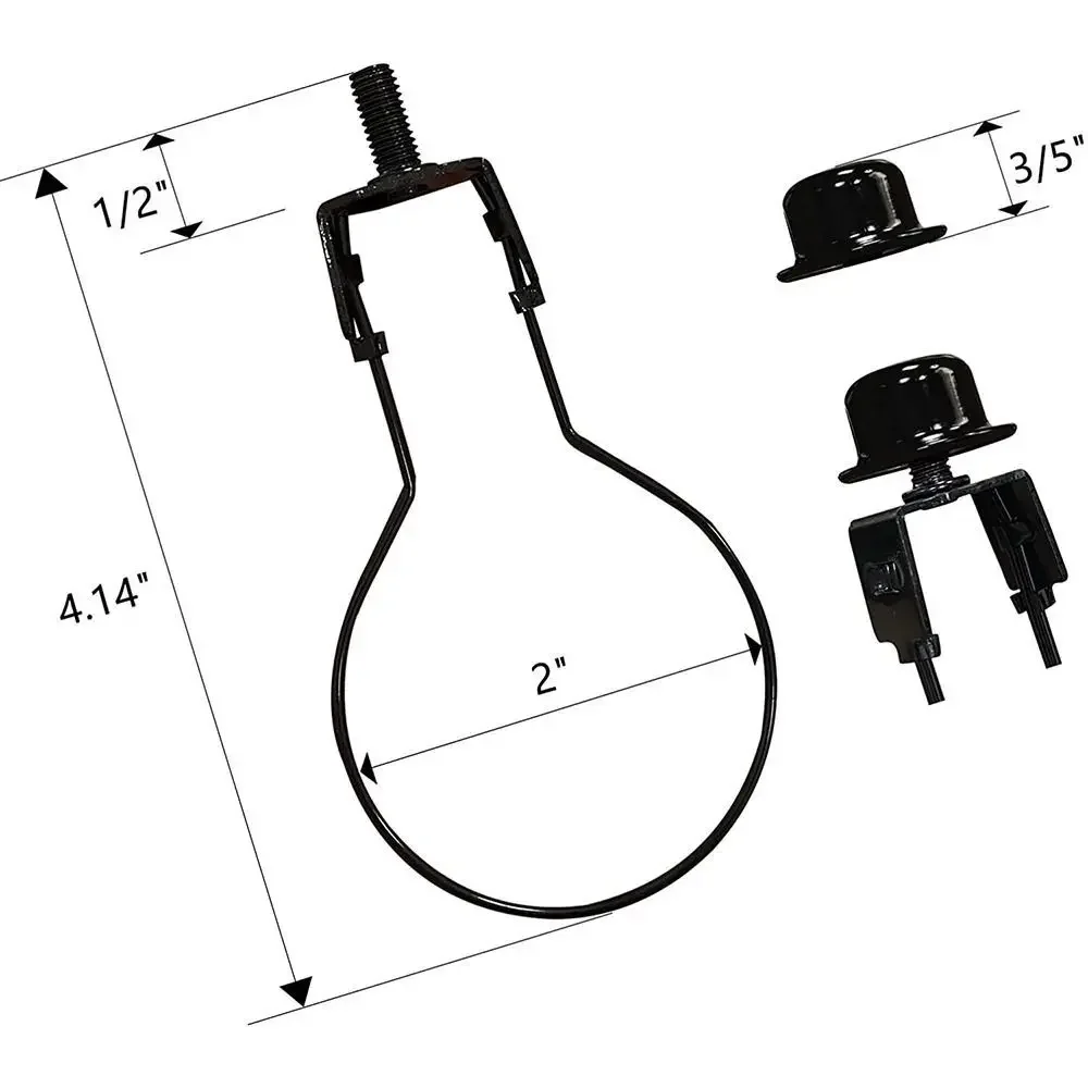 Durable Iron Lamp Shade Cap Finial with Light Bulb Clip