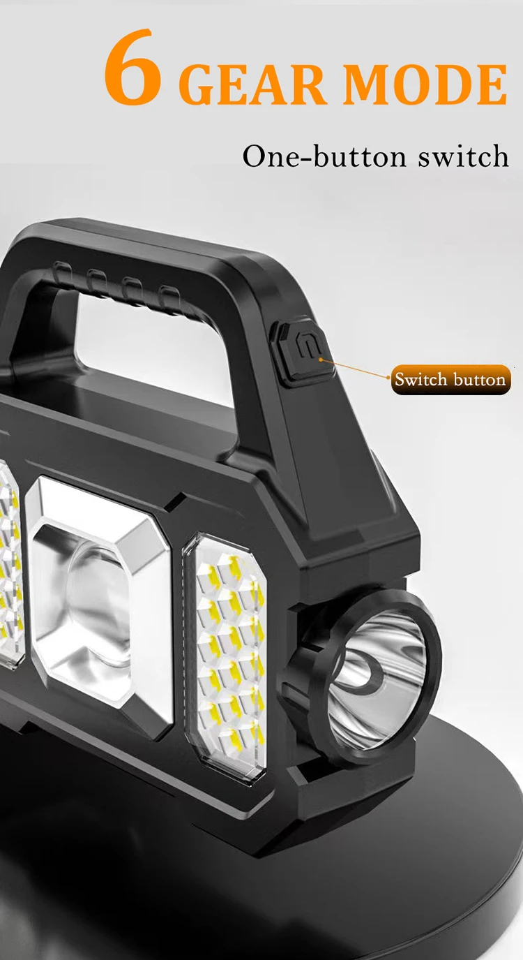 Solar Rechargeable LED Flashlight COB Zoomable Waterproof Tactical Torch Can Charge Mobile Phone for Camping portable flashlight portable torch