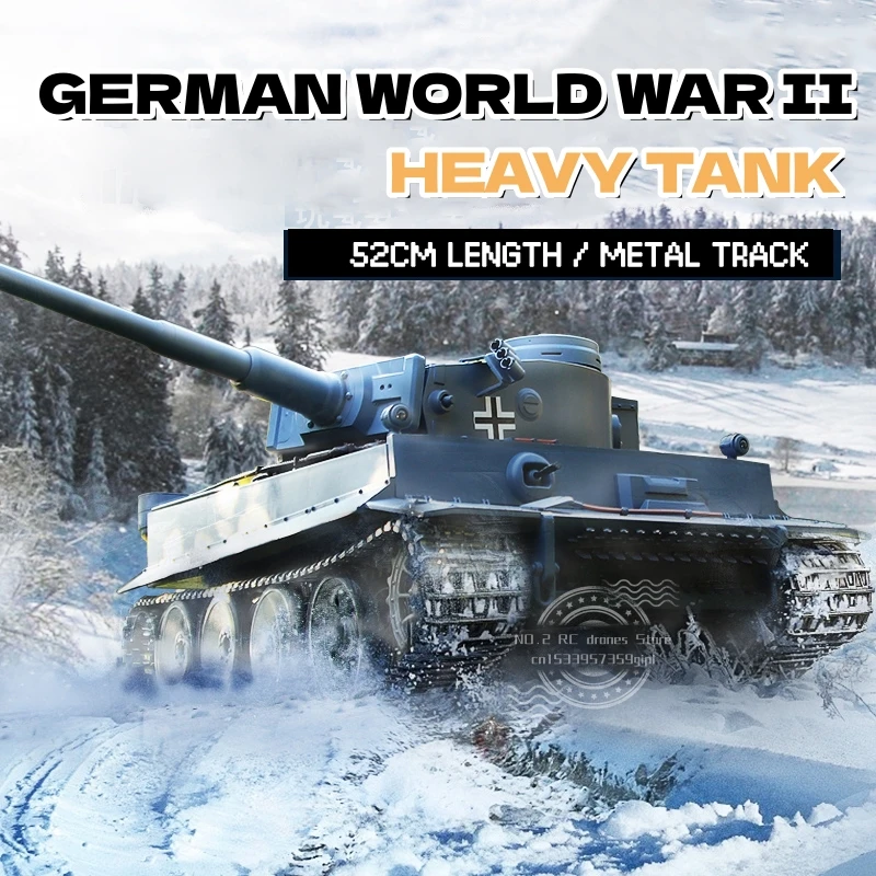 

Танк 3818-1 2,4G 1:16 Tiger I металлический катапрель, снаряжение и индуктор HengLong дистанционный танк с фонариком, звуковым симулятором