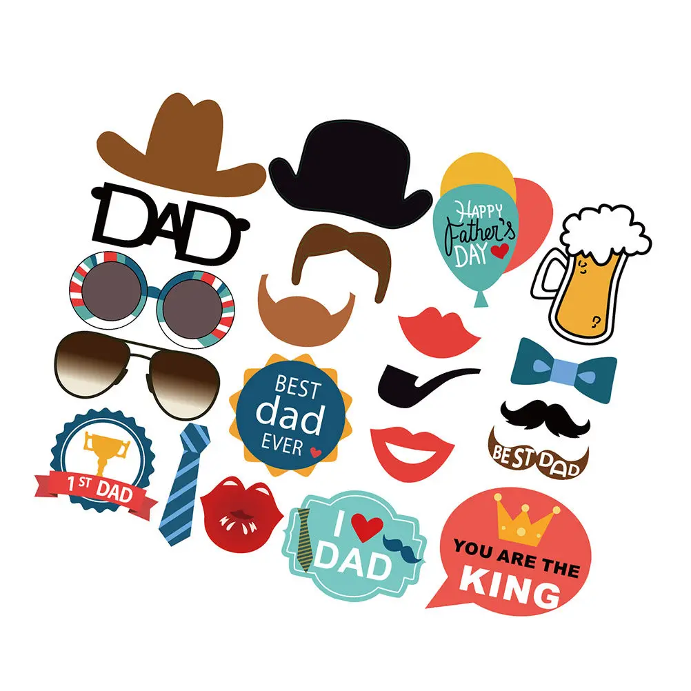 21Pcs 사진 촬영 소품 아버지의 날 결혼식 생일 파티 용품을위한 재미있는 창조적 인 카메라 소품 파티 용품