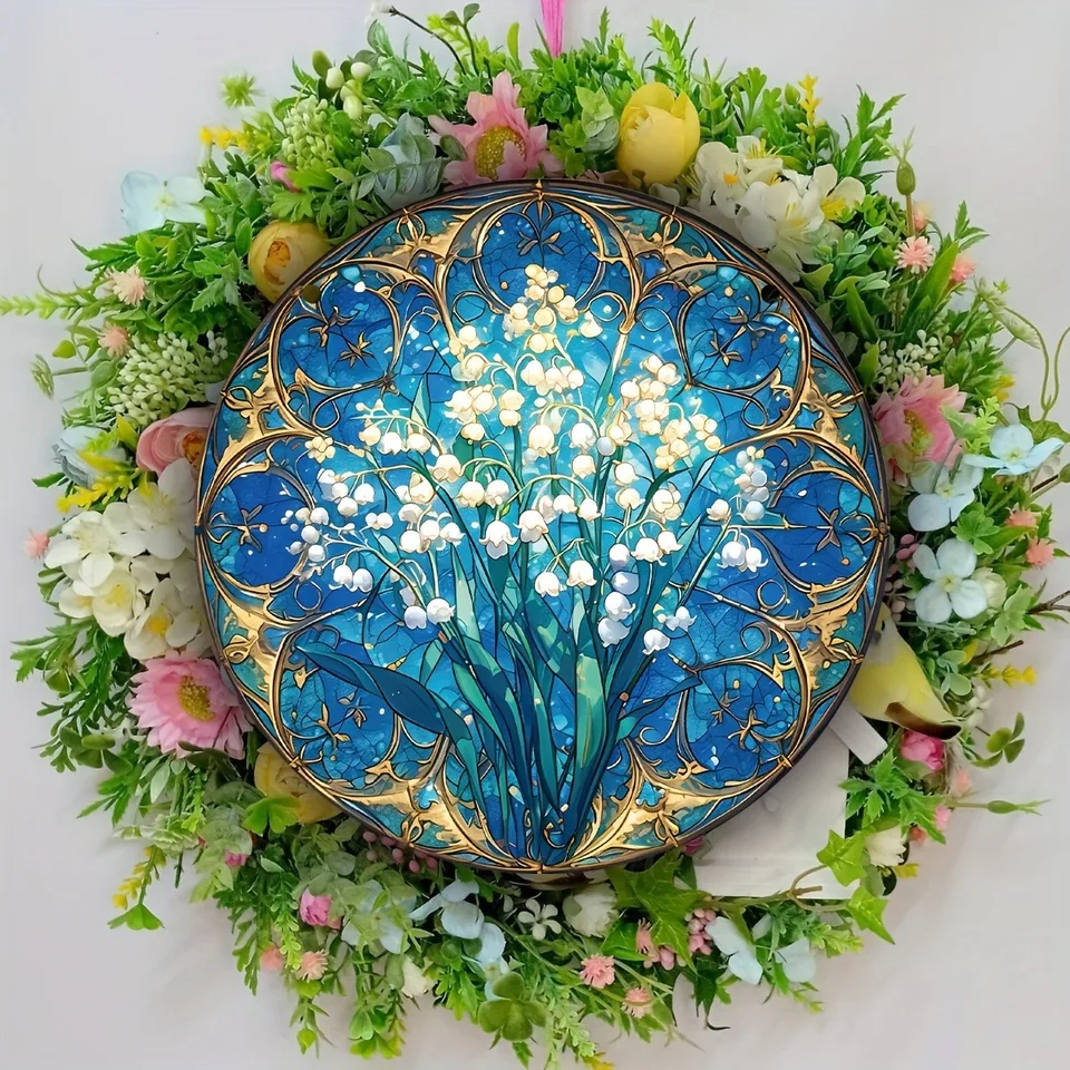 Attrape-Soleil Vitrail Muguet En Acrylique - Diamètre 20 Cm - Décoration Fenêtre/Balcon - Cadeau Fête Des Mères