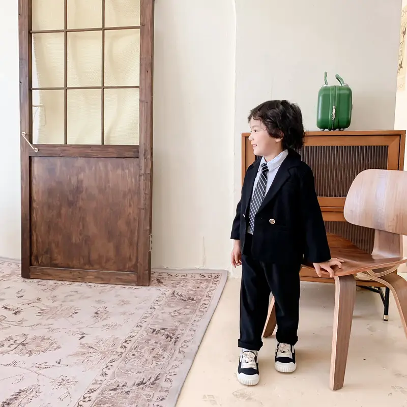 2024 Spring Boys Girls Blazer Sets Autumn Korean Fashion Kids Baby Coat Jacket+Pants 2pcs Suit Children Toddler Clothes Outfit - Image 4