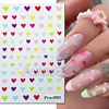 5D Embossed Nail Art Decals Black Red Love Hearts Adhesive Sliders Nail Stickers Decoration For Manicure 2