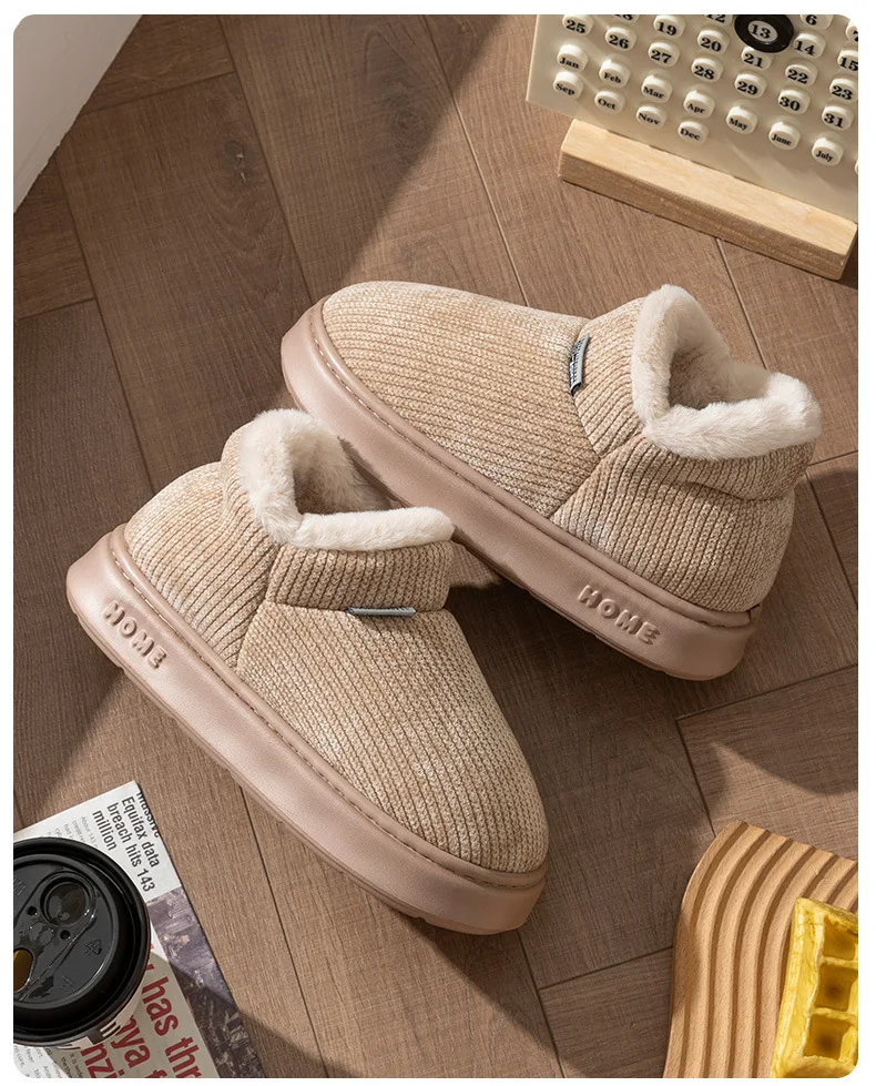 Shevalues Winter Plüsch Futter Damen Schneestiefel Anti-Rutsch-Schuhe Plattform Slip On Stiefeletten Pelzige warme Baumwollstiefel für Damen – Detail 13