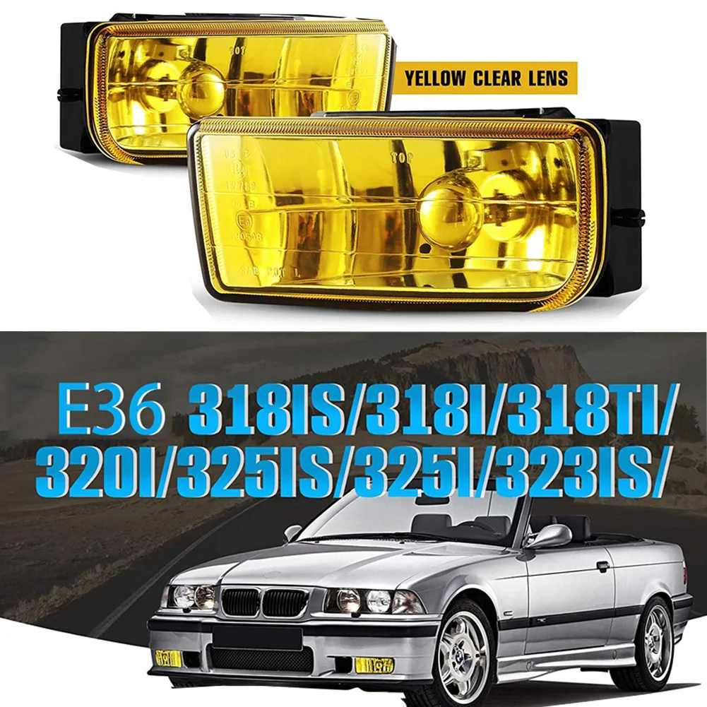 

2Pcs Yellow Lens E36 Fog Lights For BMW M3 3 Series 1992-1999 Lamps Replacement Assembly Car Accessories