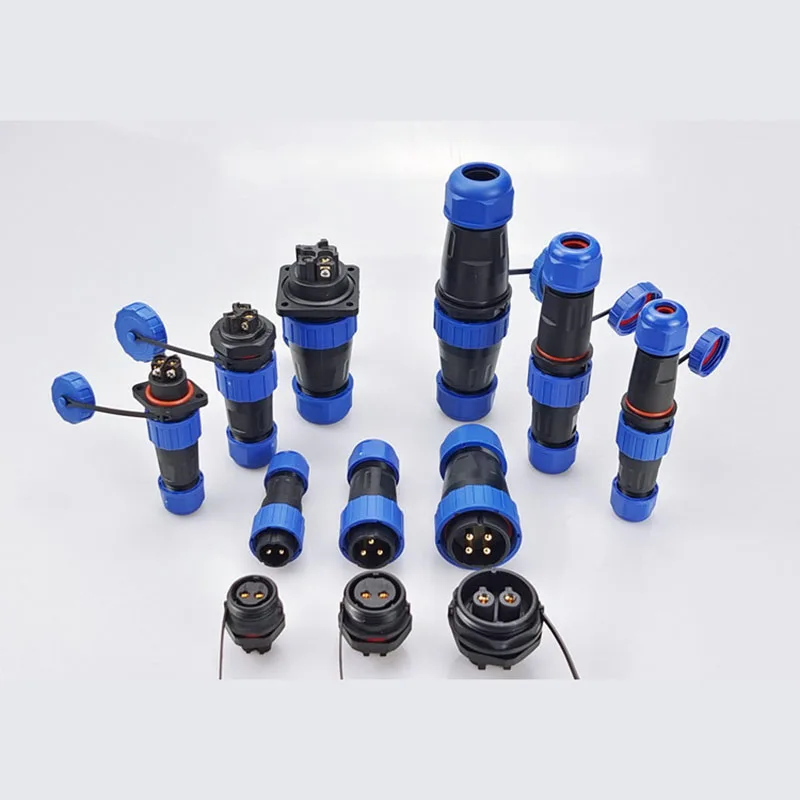 thumbnail image 2 of LP/SP21 Nut/Flange/Docking Waterproof Connector Welding Free 2/3/4/5/6/7 Pin IP68 Outdoor Female Plug Male Socket Screw Wiring 2 of 12