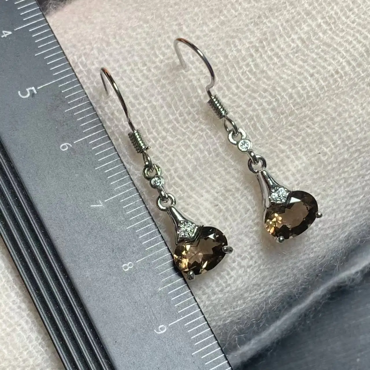 Authentic Natural Smoky Quartz Stud Earrings For Women irregular Stone 925 Sterling Silver plated Jewelry Gift gem jewelry