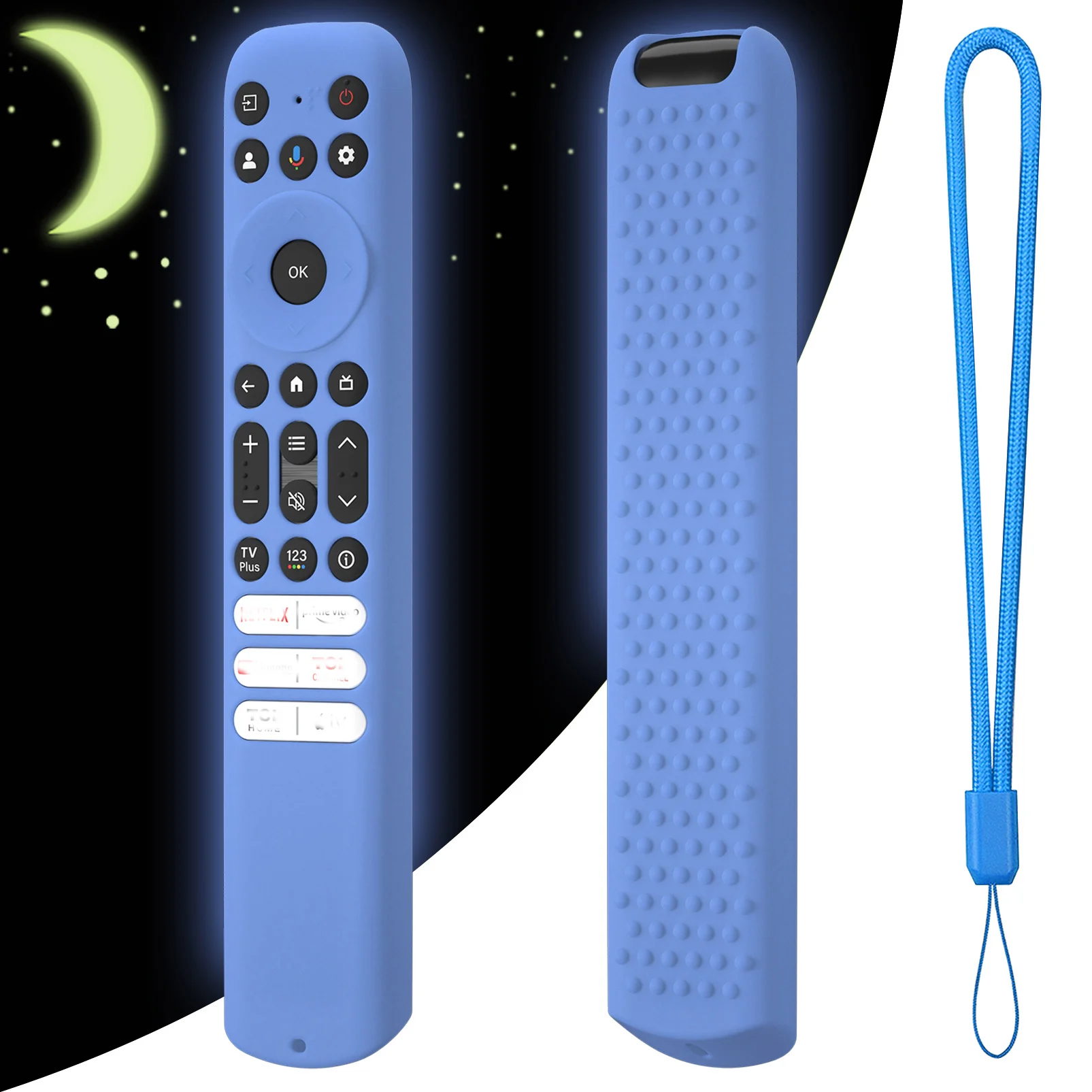 1PC Silicone Remote Controller Cases Protective Covers For TCL Smart TV Shockproof Remote Control Sleeve With Hanging Rope