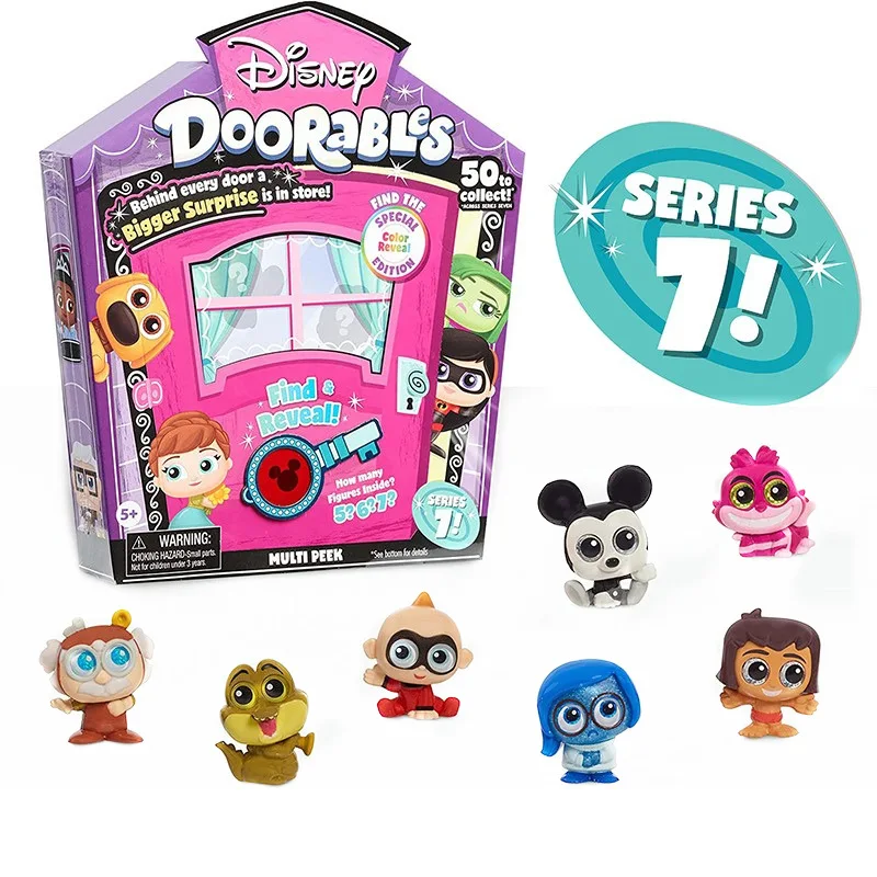 Disney Doorables Villains Stitch Mystery Blind Box Figure Toys Model Cute Glass Eyes Doll Cartoon Figurine for Kids Gifts