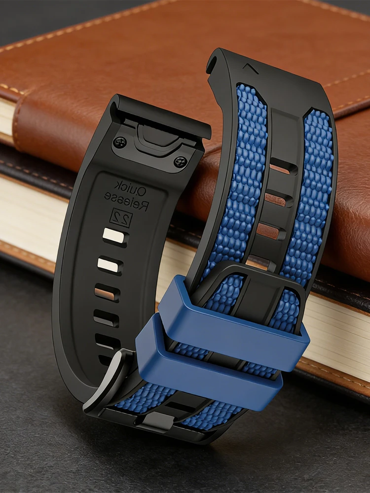 Versatile QuickFit Nylon+Silicone Sport Strap in Multiple Sizes